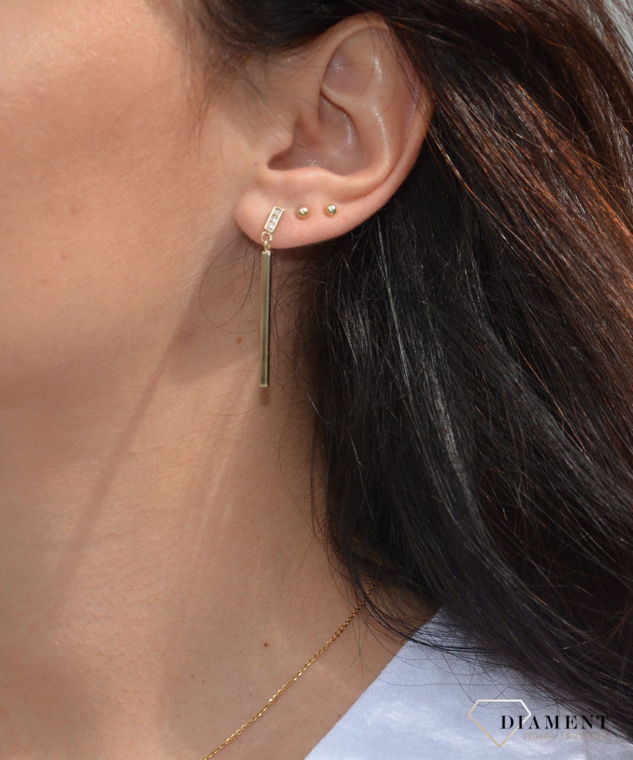 Kolczyki złote wiszące 333 pałeczki KL 9462.jpg